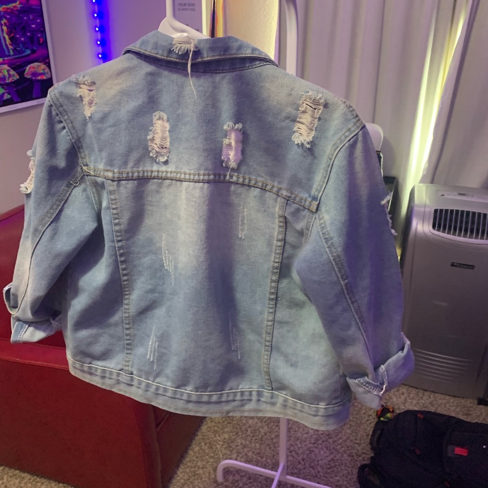 Distressed Denim Jacket - image 3